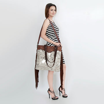 American Darling Cross Body Hand Tooled Hair on-Genuine Leather Western Women Bag Handbag Purse | Crossbody for Cute